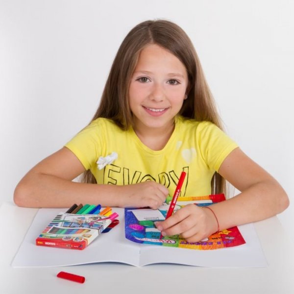 Dětské fixy KORELLO, 12 barev