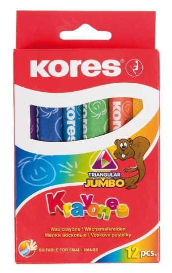 Voskové pastelky Krayones – trojhranné JUMBO, 12 farieb
