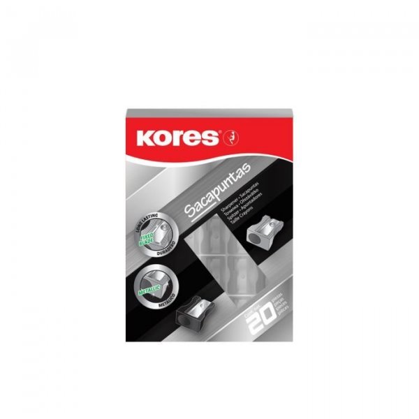 SACAPUNTAS, jednoduché kovové ořezávátko, metalické barvy - stříbrná, černá