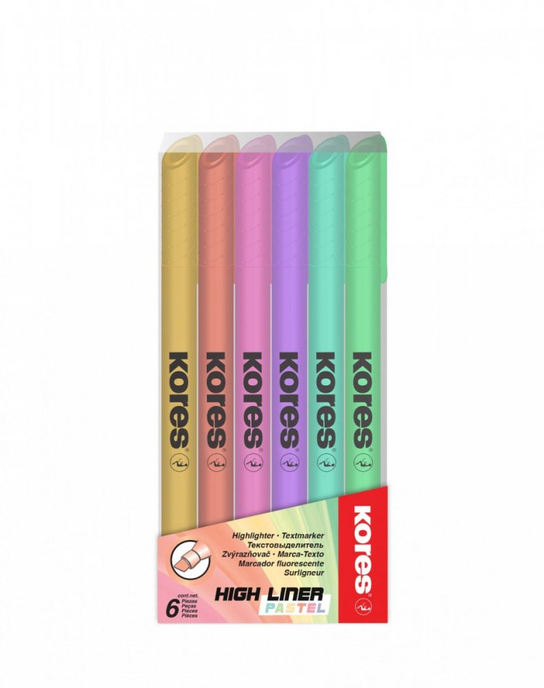 Zvýrazňovač HIGH LINER pastel, sada 6 ks