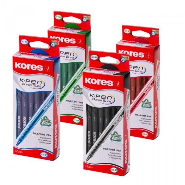 K1 Pen, transparentní, trojhranné, šíře F-0,7 mm, modrá, 50 ks, cena za 1 ks