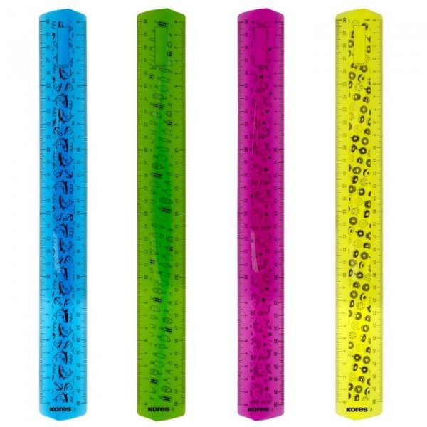 ELASTIK 30cm, ohebné pravítko, mix 4 barev