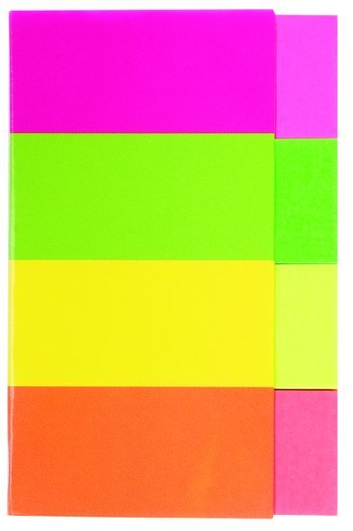 Papierové neónové záložky 20x50 mm / 4 farby / 50 lístkov každá farba