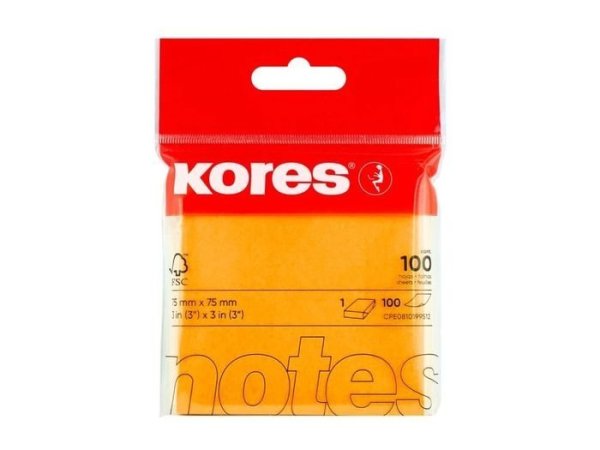 Samolepicí bločky 75x75 / 100 lístků v bločku, FSC – oranžové