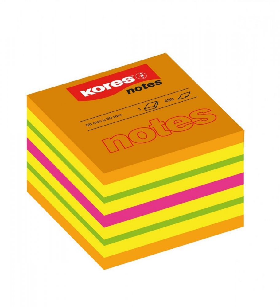 Neónové bločky CUBO Summer 400 lístkov 50x50mm, mix farieb