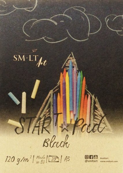 SMLT art Blok na kresbu, černý, A5, 20 listů, 120 g/m2
