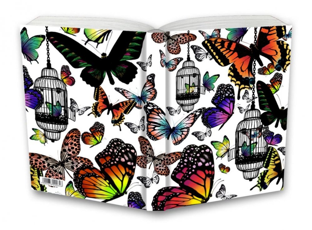 Bodkovaný zápisník, motýle, 195 x 135 mm