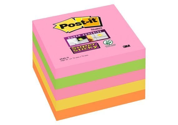 Bloček super silno lepiaci Post-it 76x76 5 x 90 listov neón