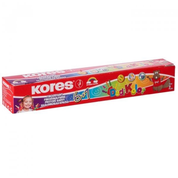 Prstové barvy DEDI KOLOR 6+1 barev po 30 ml v kalíšcích