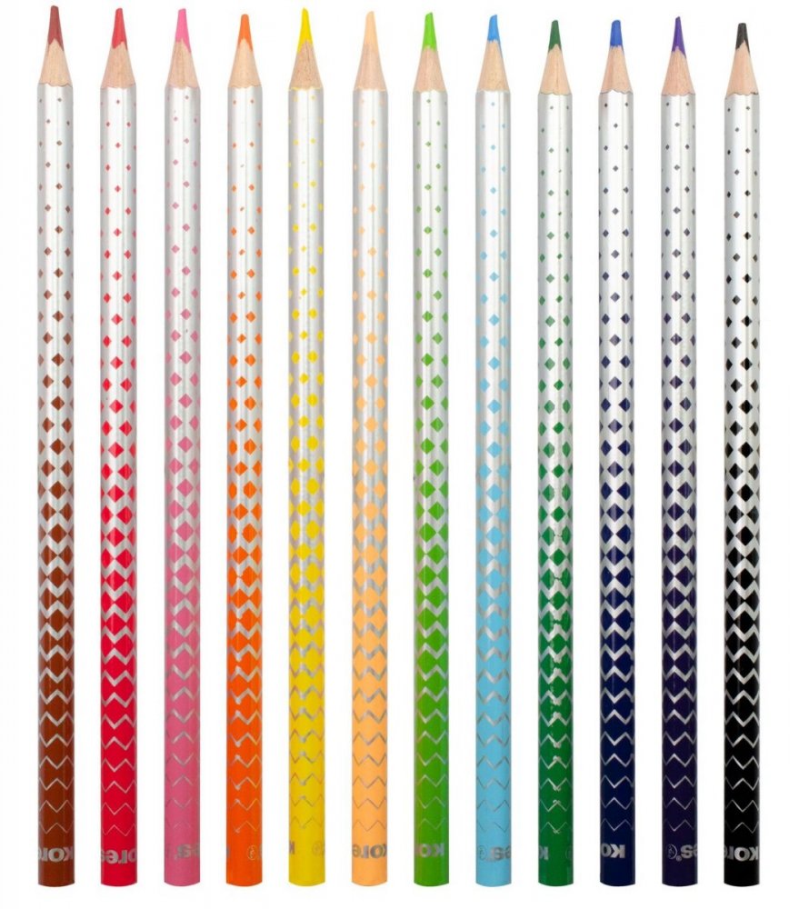 Kolores MAGIK trojhranné gumovateľné pastelky, 3 mm / 12 farieb