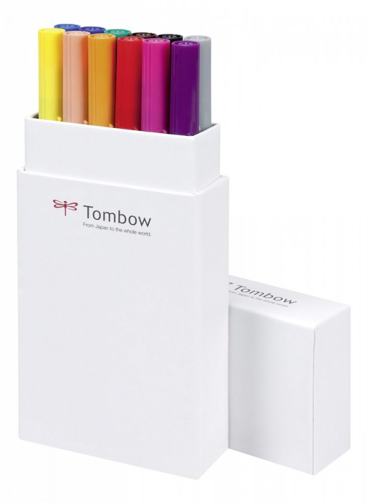 Tombow Sada obojstranných fixiek ABT DUAL BRUSH PEN – Primary colours, 12 ks