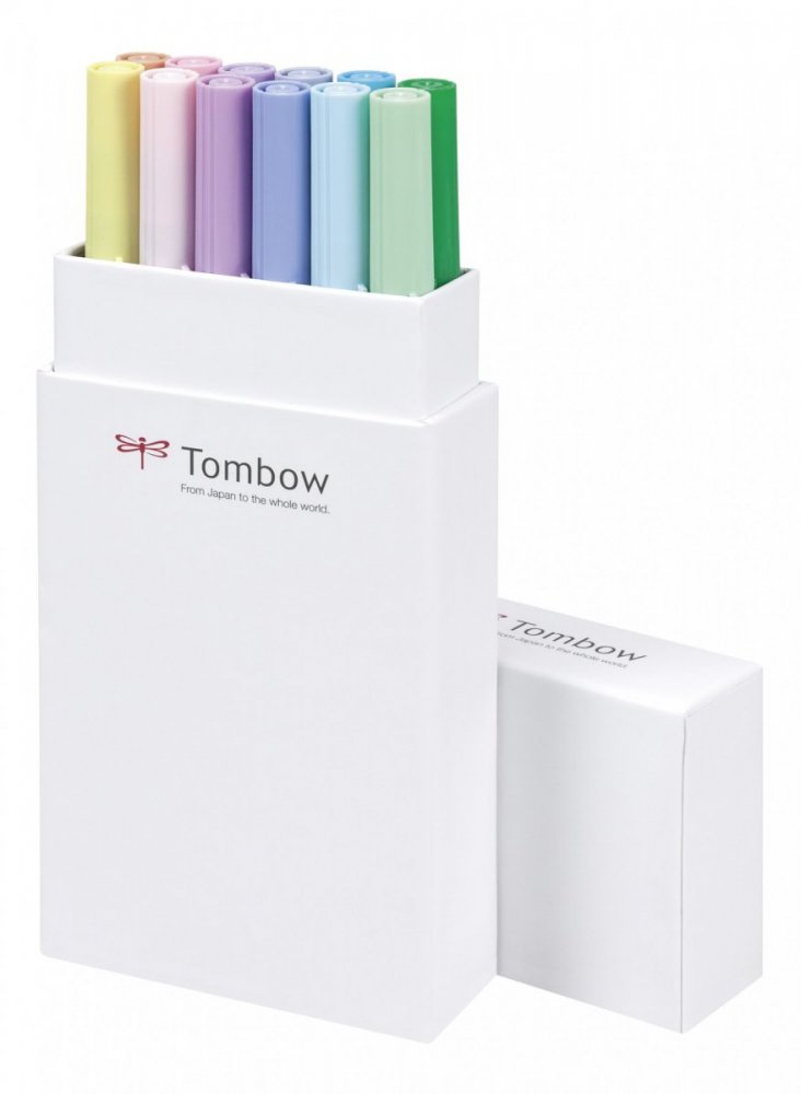 Tombow Sada obojstranných fixiek ABT DUAL BRUSH PEN – Pastels, 12 ks