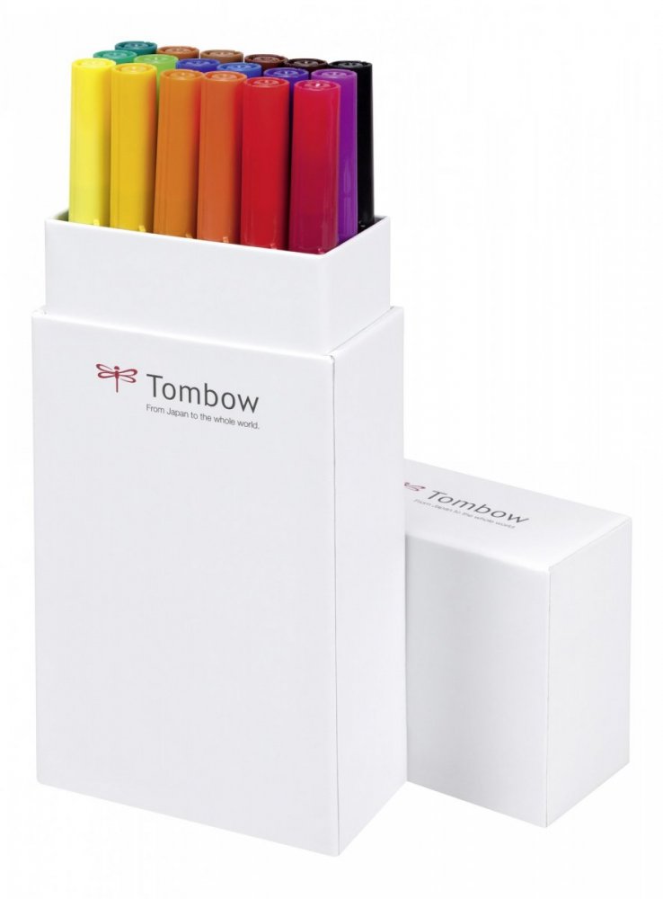 Tombow Sada obojstranných fixiek ABT DUAL BRUSH PEN – Primary colours, 18 ks