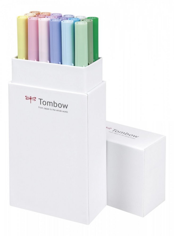 Tombow Sada obojstranných fixiek ABT DUAL BRUSH PEN – Pastels, 18 ks