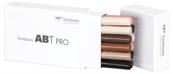 Tombow Sada obojstranných liehových fixiek ABT PRO s dvoma hrotmi – Portrait colors, 12 ks