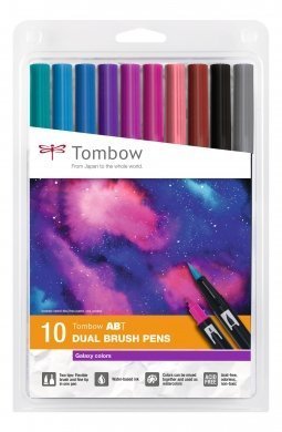 Tombow Sada obojstranných fixiek ABT DUAL BRUSH PEN – Galaxy colors, 10 ks