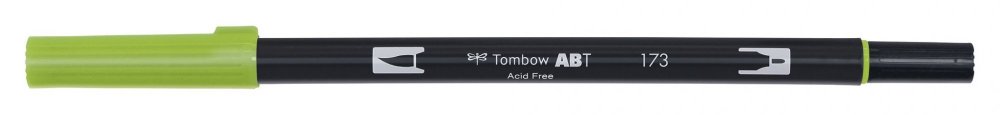 Tombow Obojstranná fixka s dvoma hrotmi DUAL BRUSH PEN, willow green