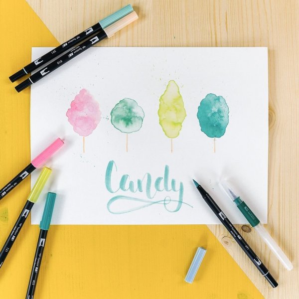 Tombow Sada obojstranných fixiek ABT DUAL BRUSH PEN – Candy colours, 6 ks