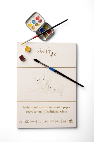 SMLT art Blok professional akvarel 100% bavlna, A4, 10 listů, 400g/m2