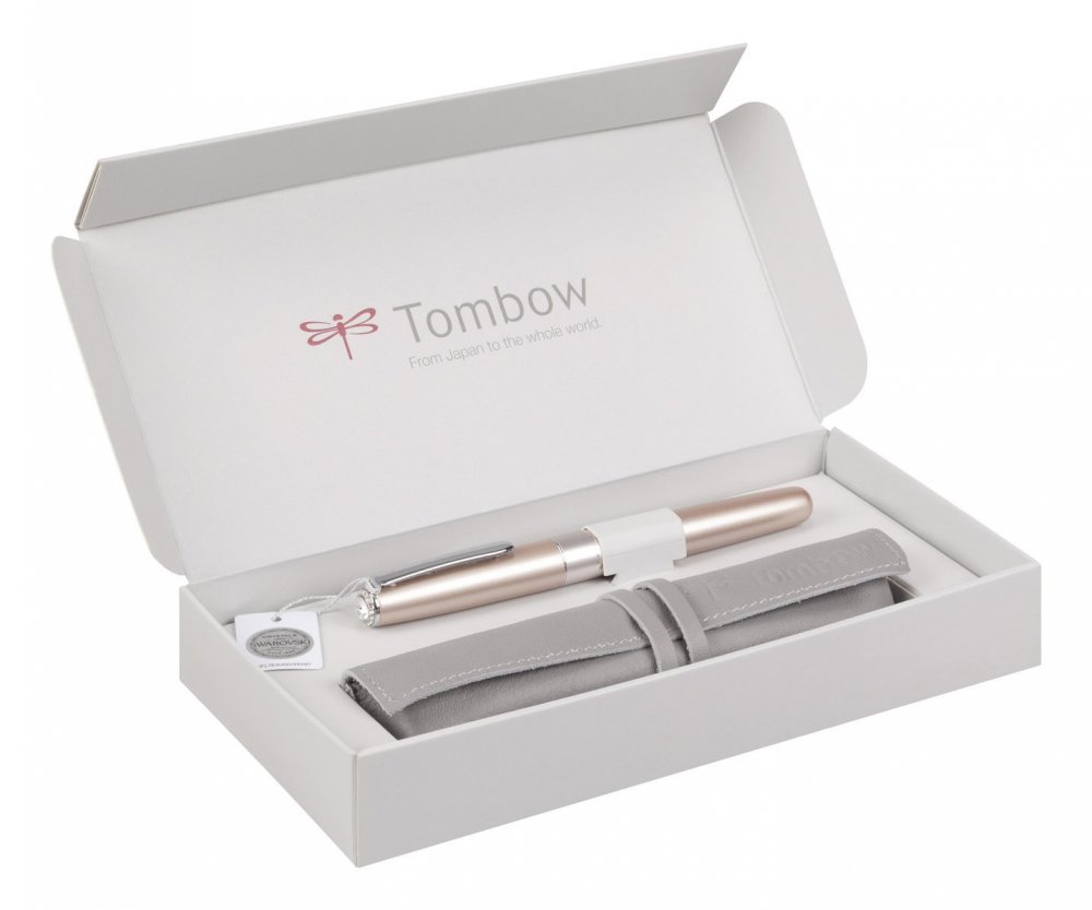 Tombow Rollerball Havanna SW, s kryštálmi Swarovski®, svetlo ružová, tuha 0,5 mm čierna