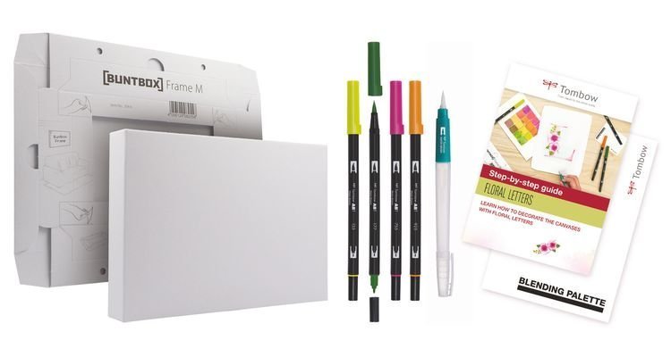 Tombow Sada Watercoloring Canvas Set Floral Letters