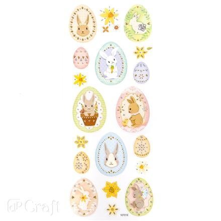 Brokátové samolepky, kraslice, 19 ks