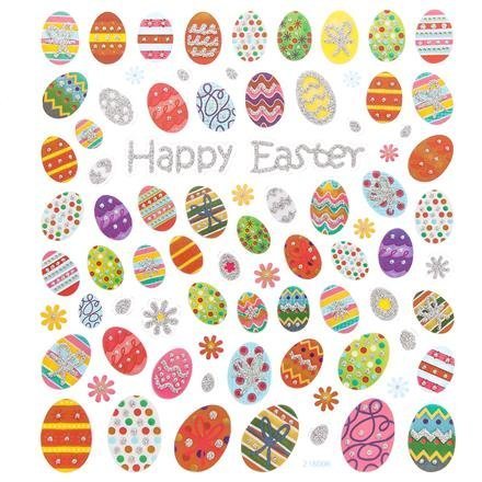 Velikonoční samolepky, kraslice, 80 ks