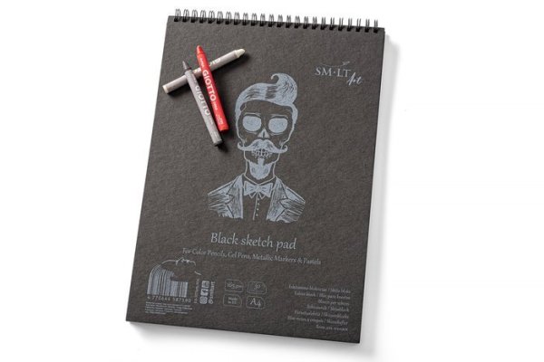 SMLT art Blok Authentic, černý, A4, 20 listů, 170g/m2, spirála