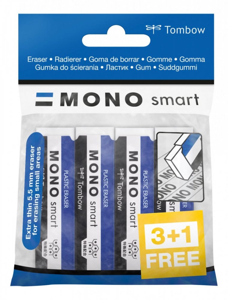 Tombow Guma Mono Smart, balenie 3+1 free