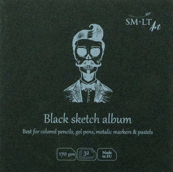 SMLT art Album na skicování #Authenticbaby, černé, 9x9cm, 32 listů, 170g/m2