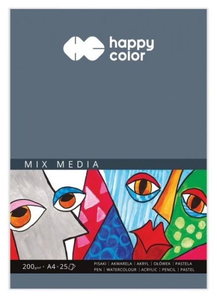 Happy Color Blok Mix media A4 200g/25arch