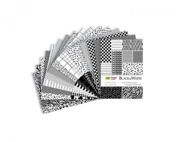Happy Color Sada barevných papírů s motivy A4, Black&White