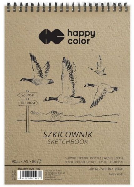Happy Color Skicák spirála PTÁCI A5, bílý, 80 listů, 90g