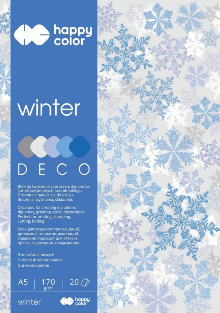 Blok Deco Winter 170 g/m2, A5, 20 listov, 5 farieb