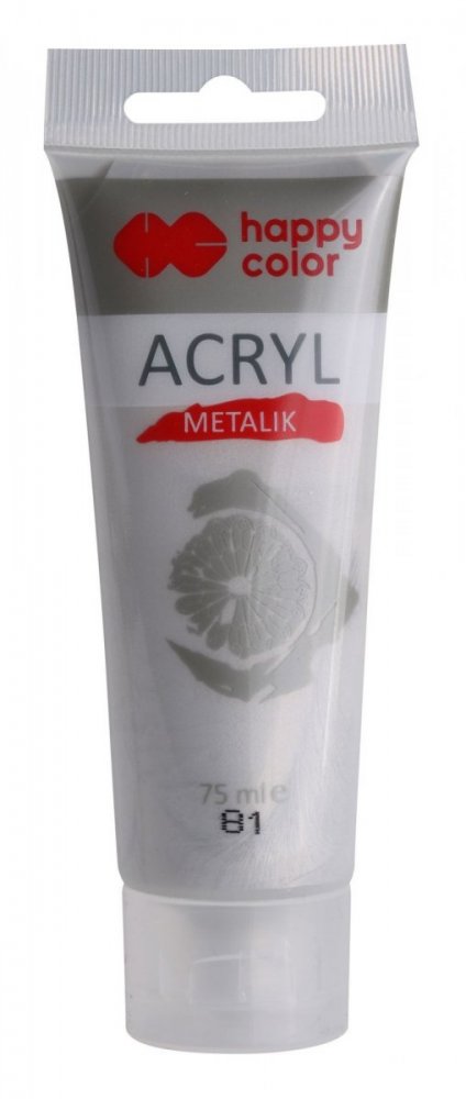 Akrylová farba METALIC v tube 75 ml, strieborná