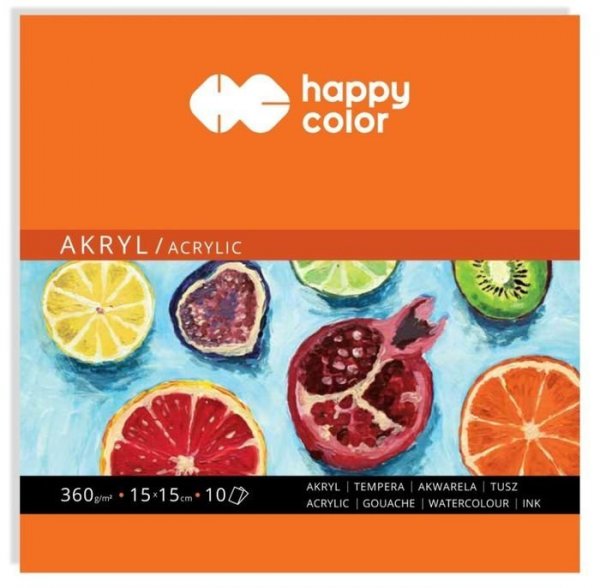 Happy Color Blok na akryl 15x15cm/360g/10listů