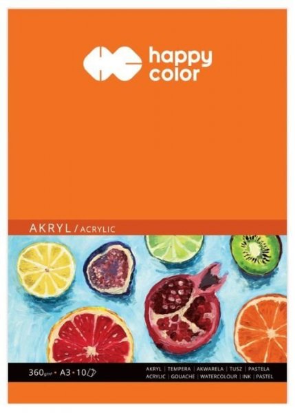 Happy Color Blok na akryl, A3, 10 listů, 360 g