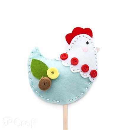 Kreativní filcová sada – slepička na špejli