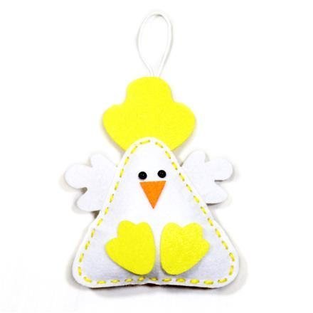 Kreativní filcová sada – přívěšek, bílá slepička