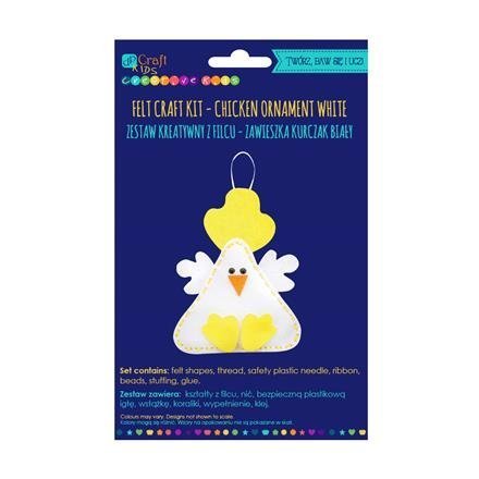 Kreativní filcová sada – přívěšek, bílá slepička