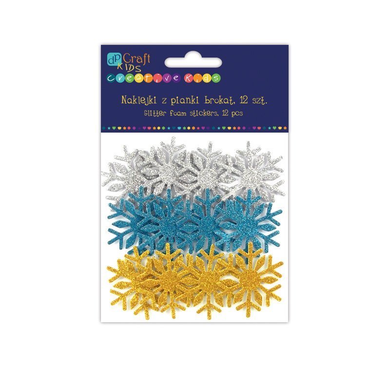 Pěnové samolepky – brokátové vločky 12ks