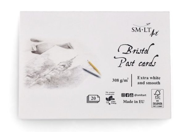 SMLT art Pohlednice Bristol papír 20 listů, 308g/m2