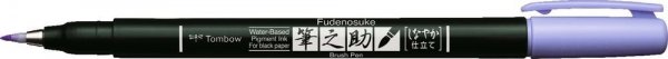 Tombow Brush Pen Fudenosuke pastel na čierny papier, lavender