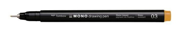 Tombow Fineliner MONO drawing pen, šířka stopy 03 (cca 0.35 mm), žlutá