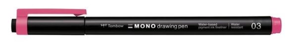 Tombow Fineliner MONO drawing pen, šířka stopy 03 (cca 0.35 mm), růžová