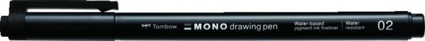Tombow Fineliner MONO drawing pen, šírka stopy: 02 (cca 0,3 mm), čierne