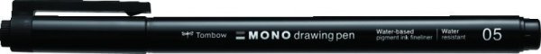 Tombow Fineliner MONO drawing pen, šírka stopy: 05 (cca 0,45 mm), čierne