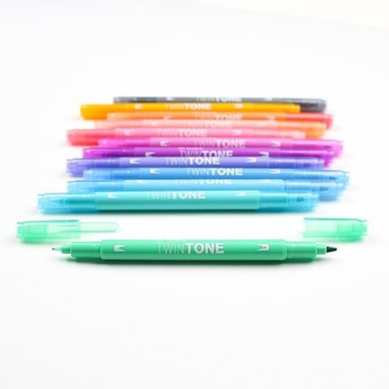 Tombow Popisovač TwinTone, 12 ks, pastelové farby