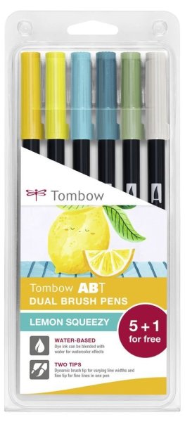 Tombow Sada obojstranných fixiek 6ks - LEMON (limitovaná edícia)