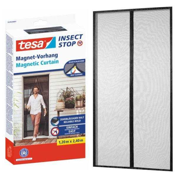 Magnetická síť do dveří proti hmyzu XL, 1,20 m x 2,40 m, anthracite